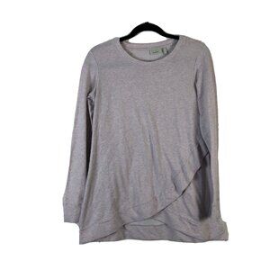 Logo Lounge XS Shirt Pullover Long Sleeve Asymetrical Round Neck Casual Stretch
